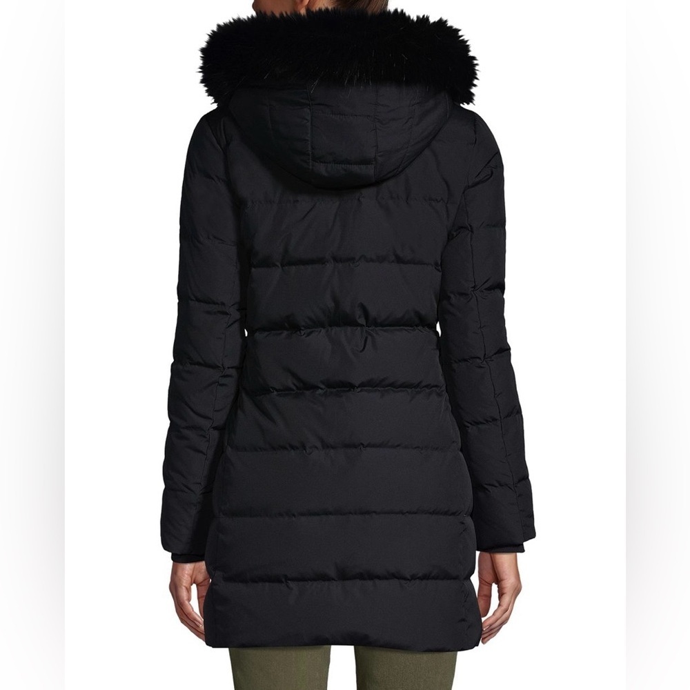 Lands’ End Women's 600 Down Winter Long Coat With Hood in Black - Picture 3 of 6